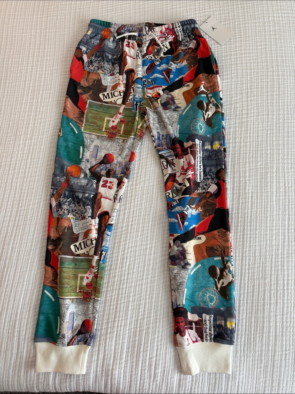 Jordan Kids Multi-Color Basketball Graphic Joggers - Red, Blue, Green, White